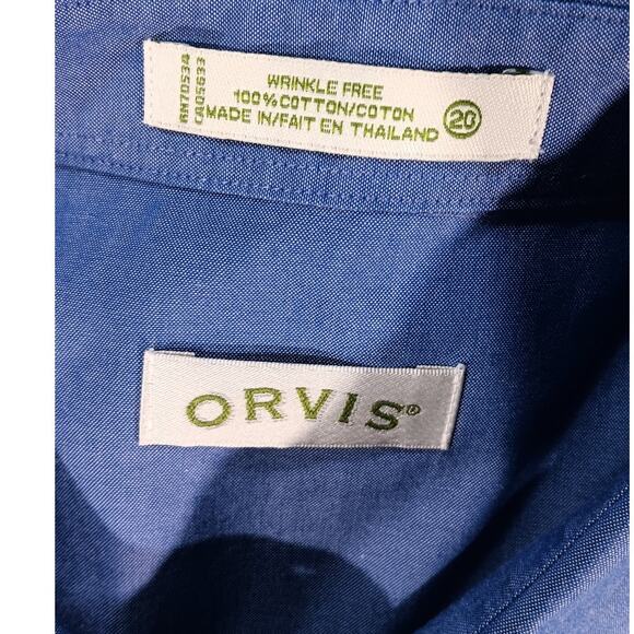 Orvis Women’s 20W Blue Wrinkle Free 100% Cotton Dress Shirt Classic Workwear - Picture 5 of 7